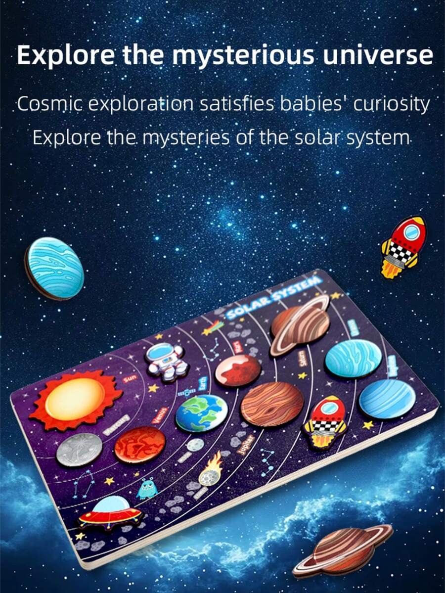 Solar System Wooden Peg Puzzle for Kids