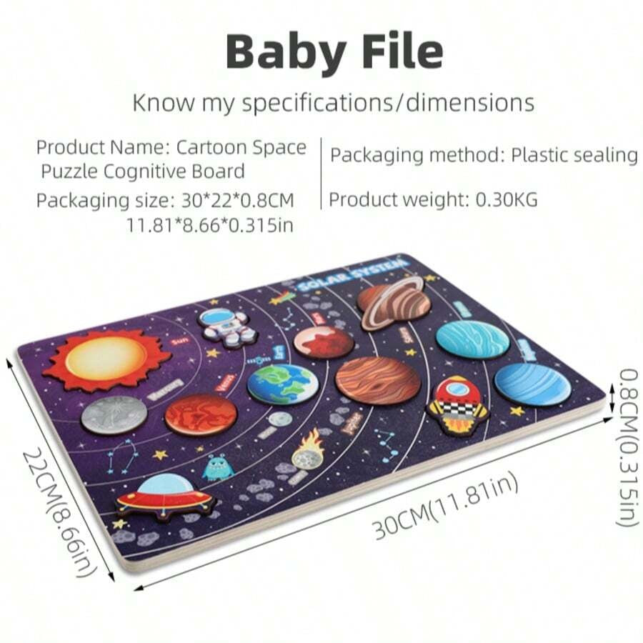 Solar System Wooden Peg Puzzle for Kids