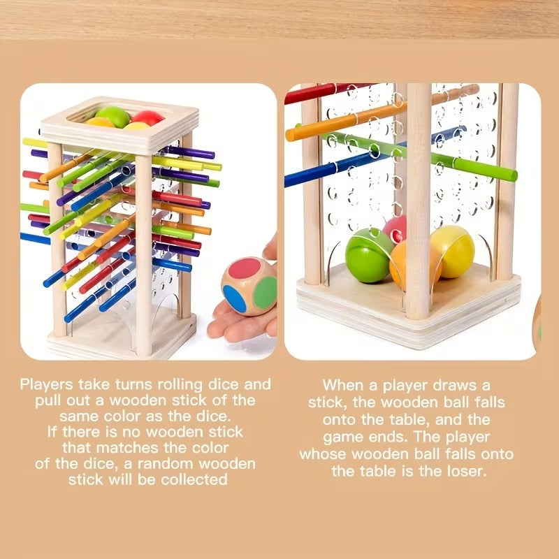 Colorful Wooden Dice Stick Game
