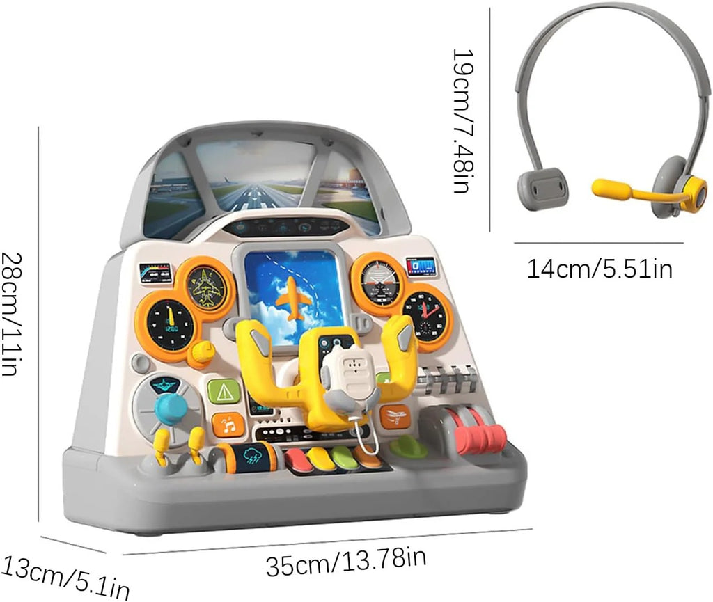 Aircraft Cockpit Simulator Interactive Pilot Play Toy