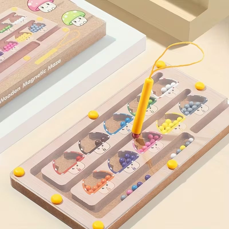 Wooden Color Sorting Magnetic Maze Board