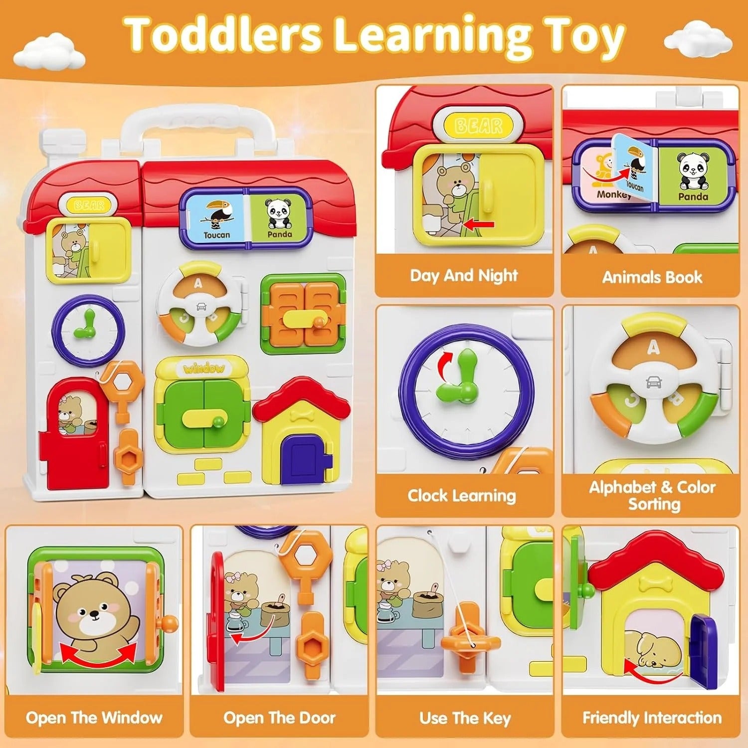 Multi-activity Sensory Light and Sound Busy Board