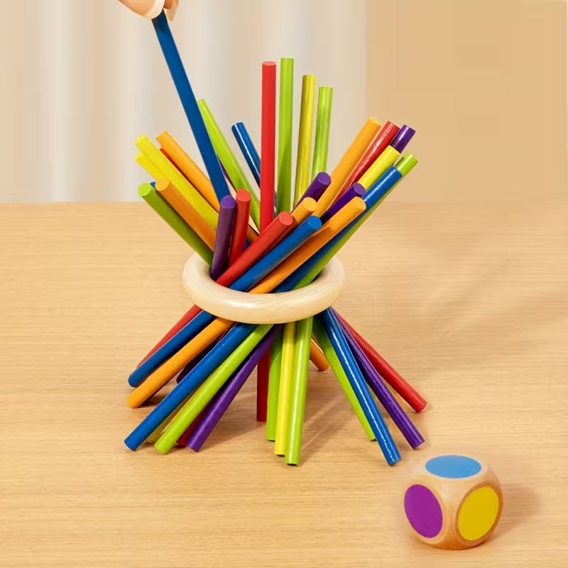 Colorful Wooden Dice Stick Game