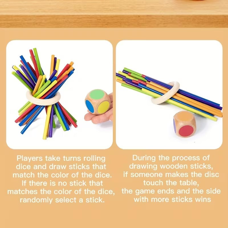 Colorful Wooden Dice Stick Game