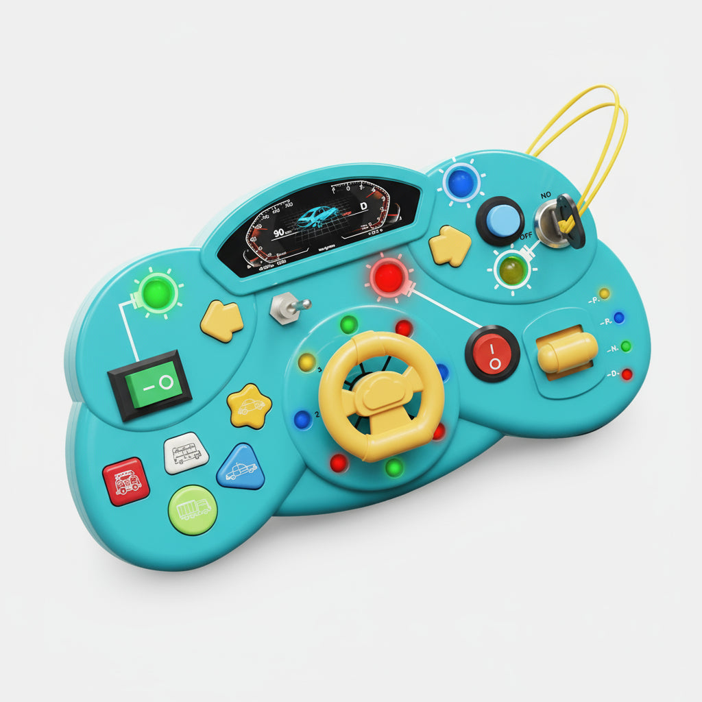 💡 Montessori Busy Board with LED Lights – Sensory Play for Little Thinkers!