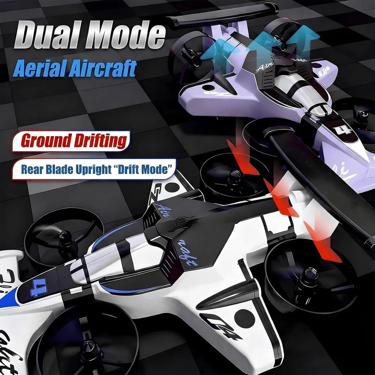 2.4GHz RC 2-in-1 Ground Drifting & Aerial Flying Aircraft