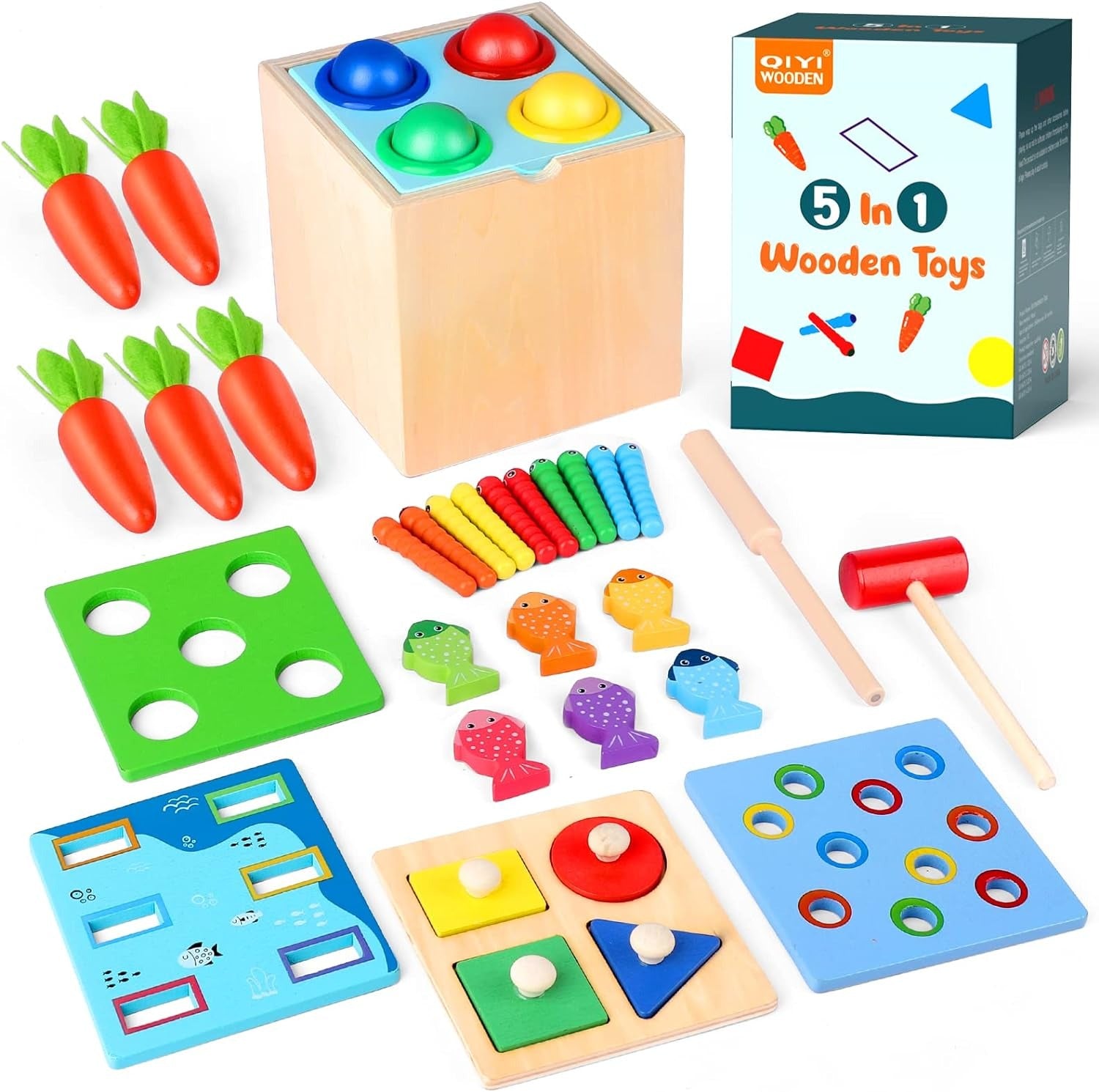5-in-1 Wooden Montessori Toy