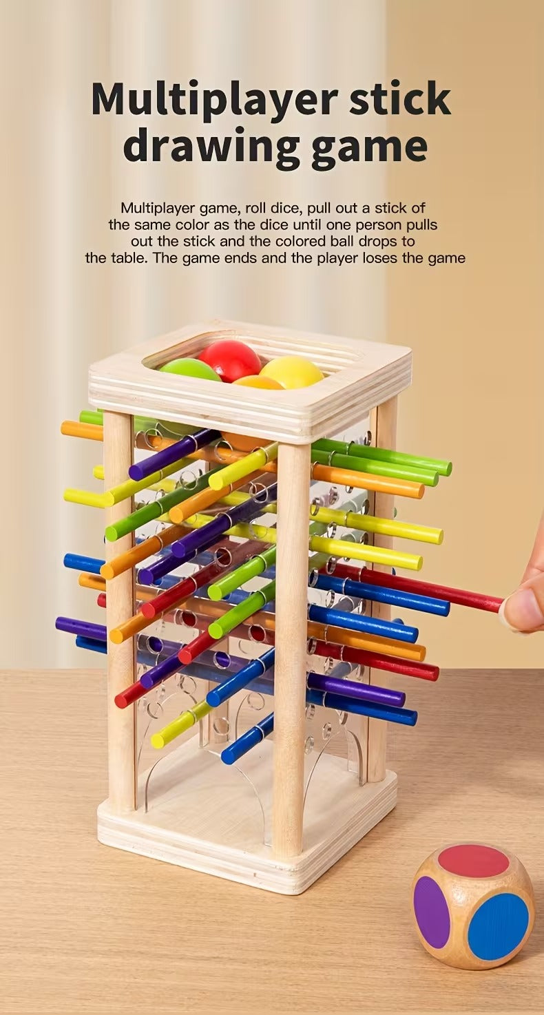 Colorful Wooden Dice Stick Game
