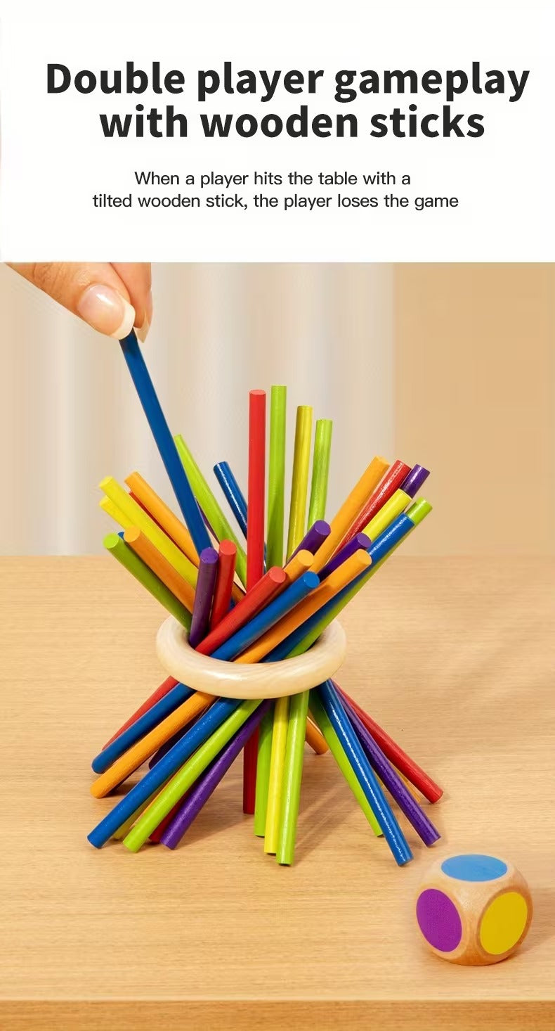 Colorful Wooden Dice Stick Game