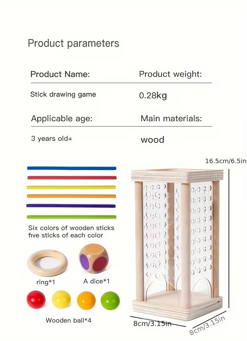 Colorful Wooden Dice Stick Game