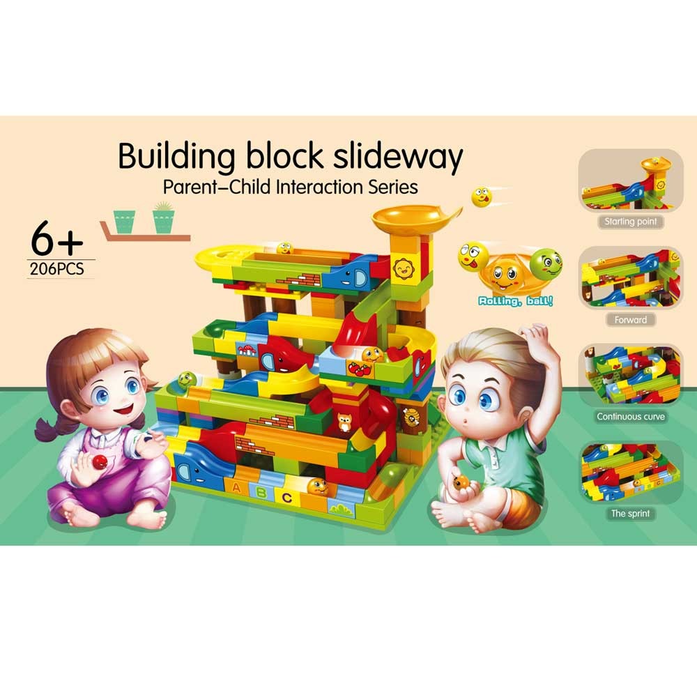 Track Maze Building Blocks Set – 206 Pieces