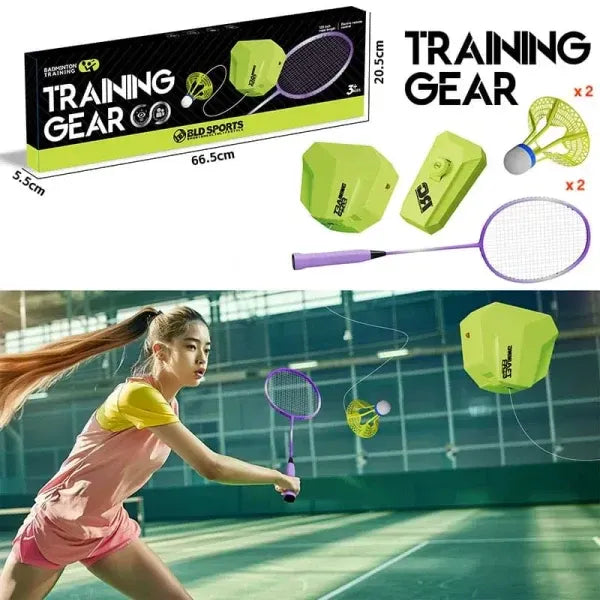 Badminton Rebound Racket Training Gear with Remote