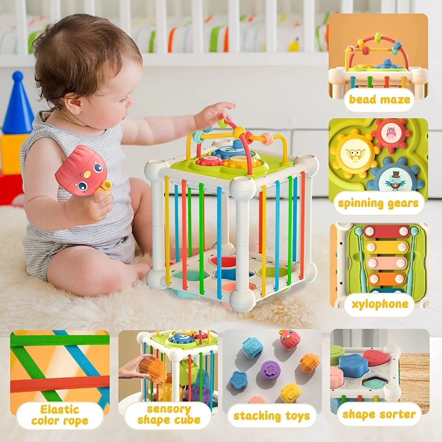 Baby Multifunction Activity Shapes Learning Cube