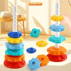 Rainbow Rotating Spin Stacking Tower