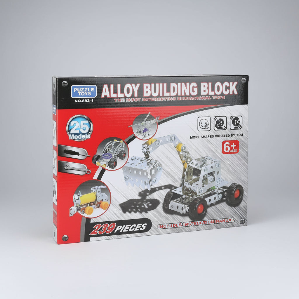 DIY Alloy Building Blocks 30 Models Vehicles – 242 Pieces