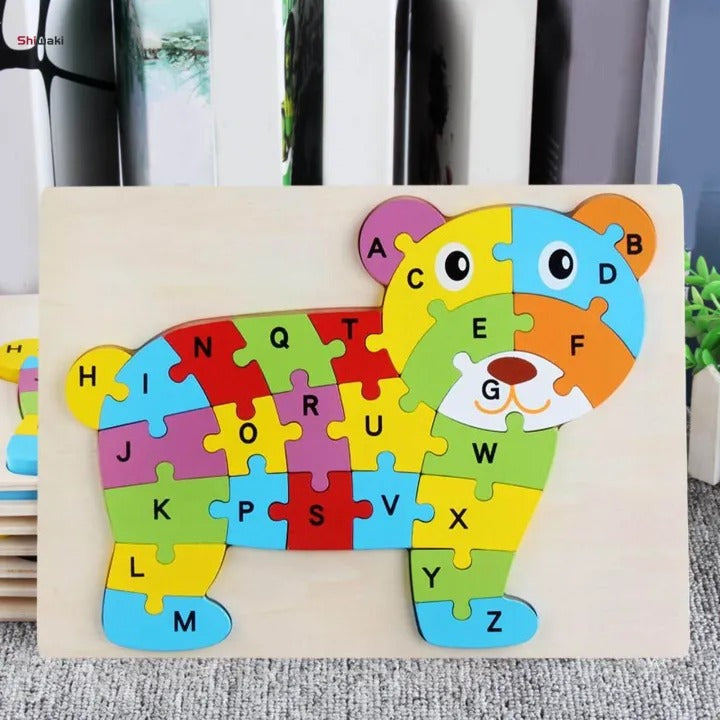 Wooden 3D Number & Sorting Puzzle 1 Piece (Assorted Designs)