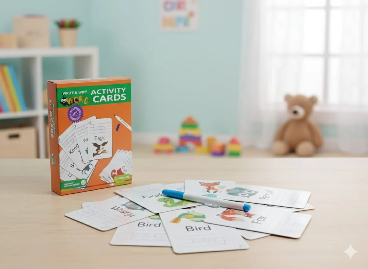 ABC, 123 & Word Write and Wipe Activities Cards