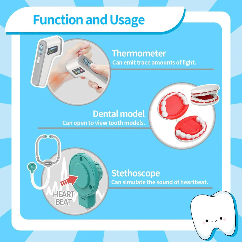 Realistic Medical Trolley Playset