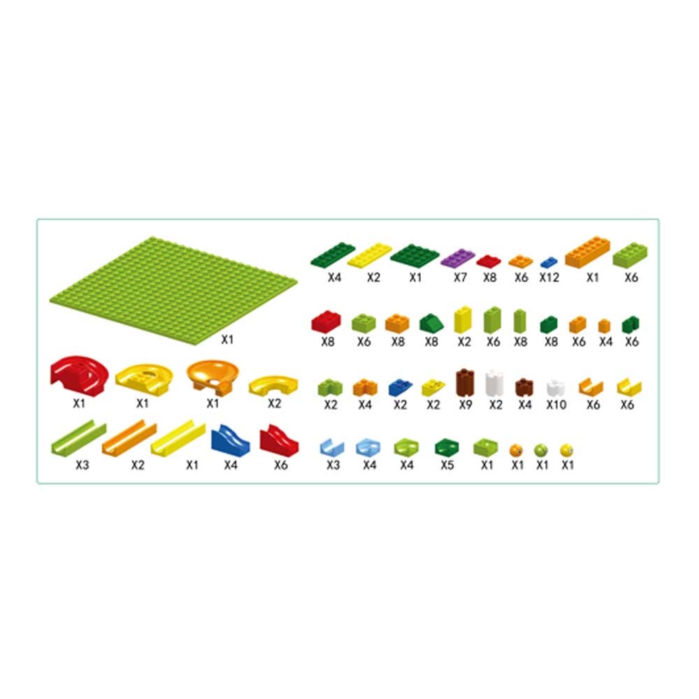 Track Maze Building Blocks Set – 206 Pieces