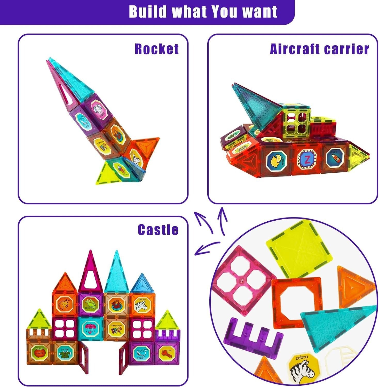 Magnetic Tiles Building Set – 32 Pieces
