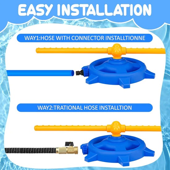 Water Spray Summer 360 Rotation Active Play