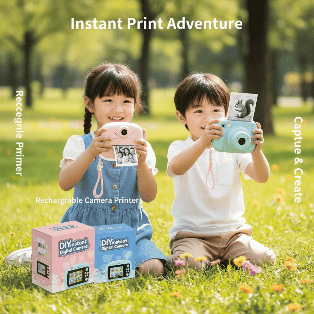 Kids Instant Print Camera (Black & White Print)