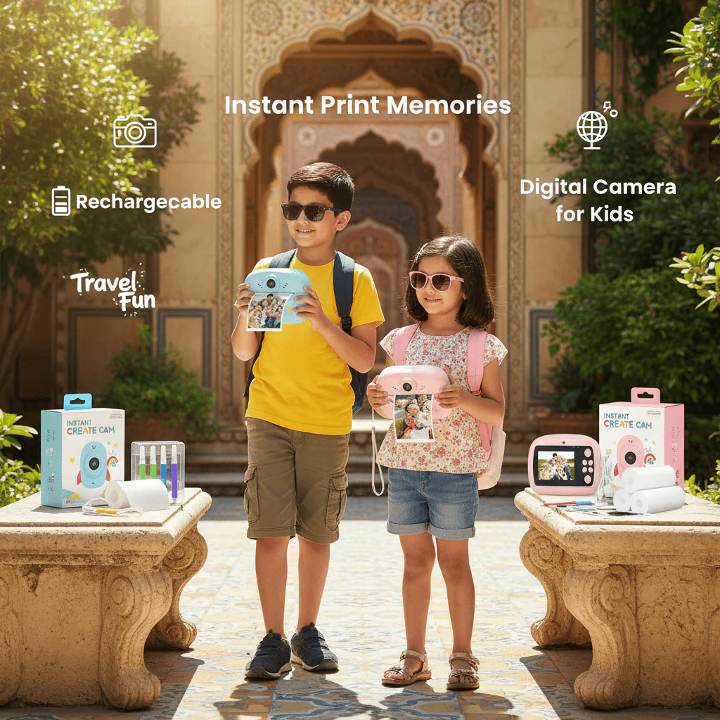 Kids Instant Print Camera (Black & White Print)