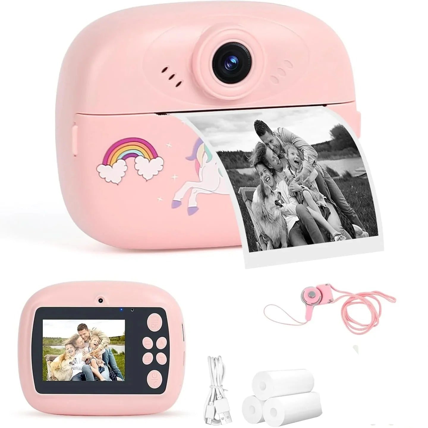 Kids Instant Print Camera (Black & White Print)