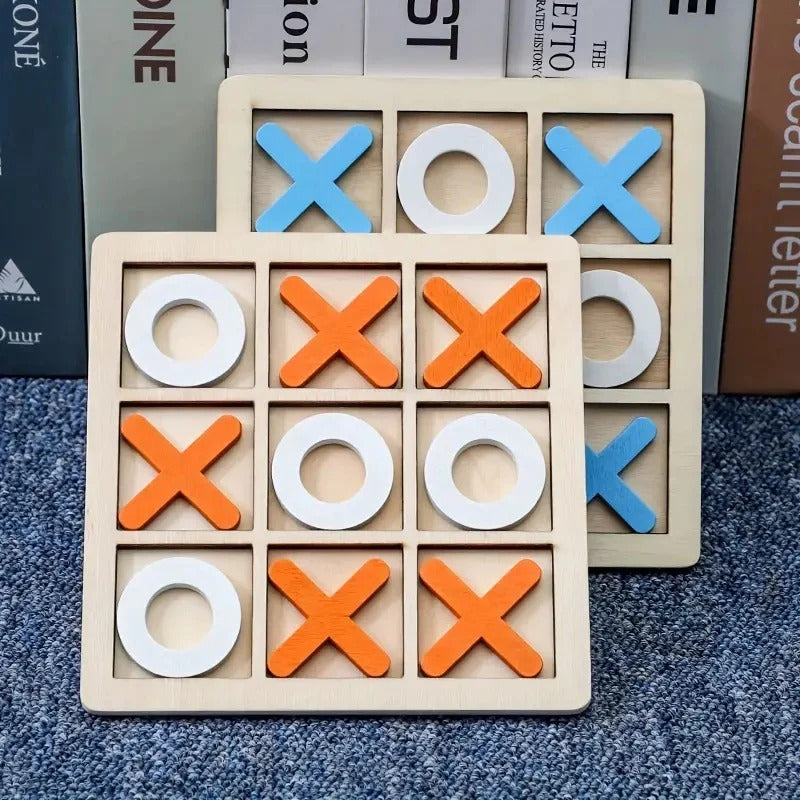Wooden Tic-Tac-Toe Puzzle Game – Classic Fun with a Timeless Touch!