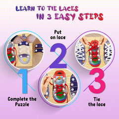 👟 Wooden Shoe Lacing Learning Board