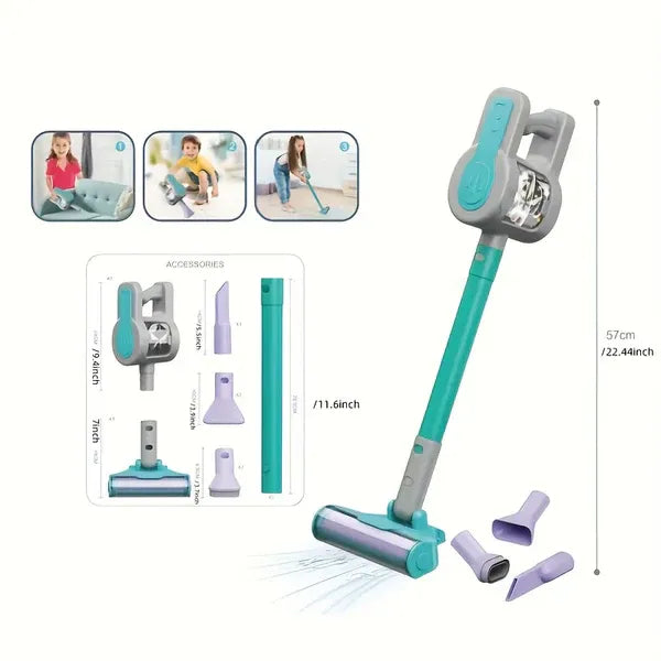 4-in-1 Blue Electronic Pretend Play Little Helper Vacuum