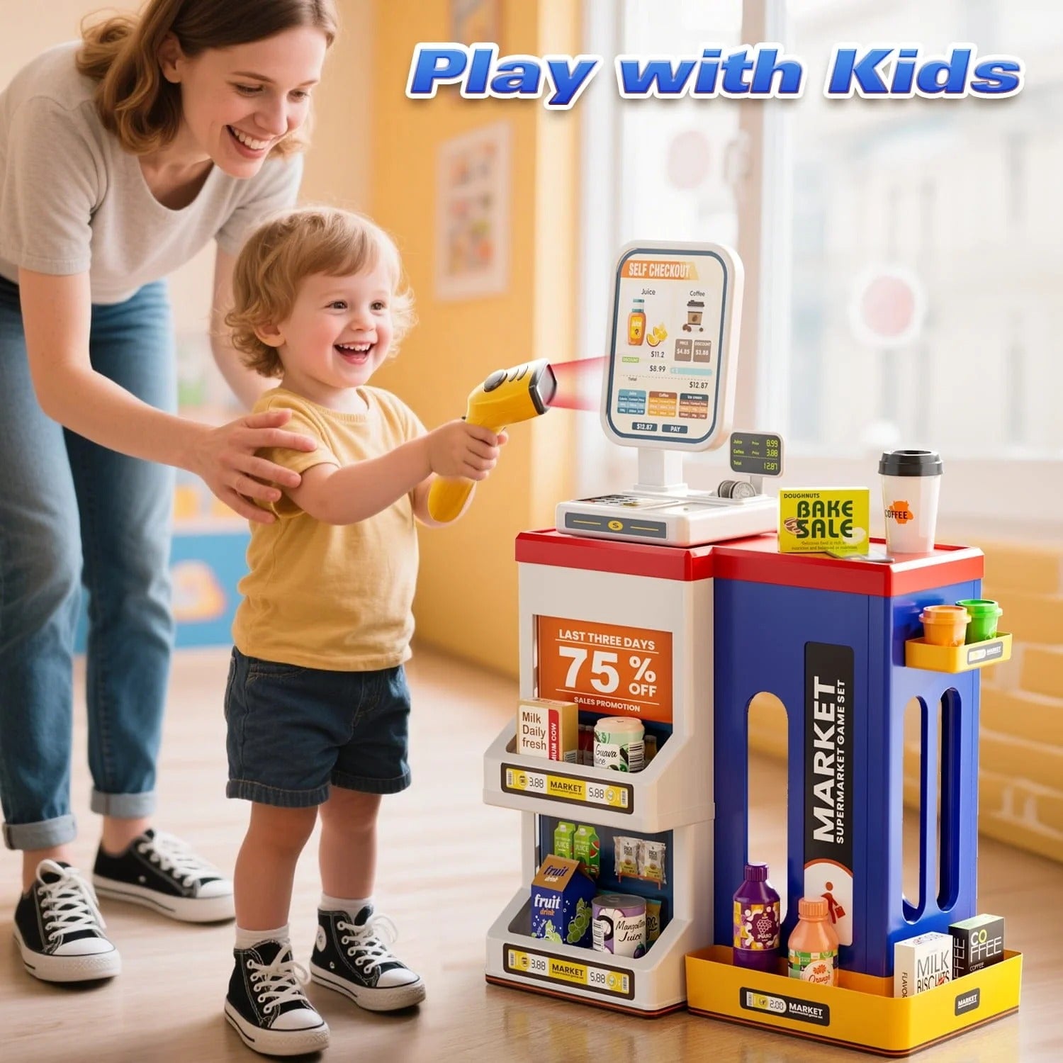 Pretend Play Realistic Shopping Fun Supermarket Set
