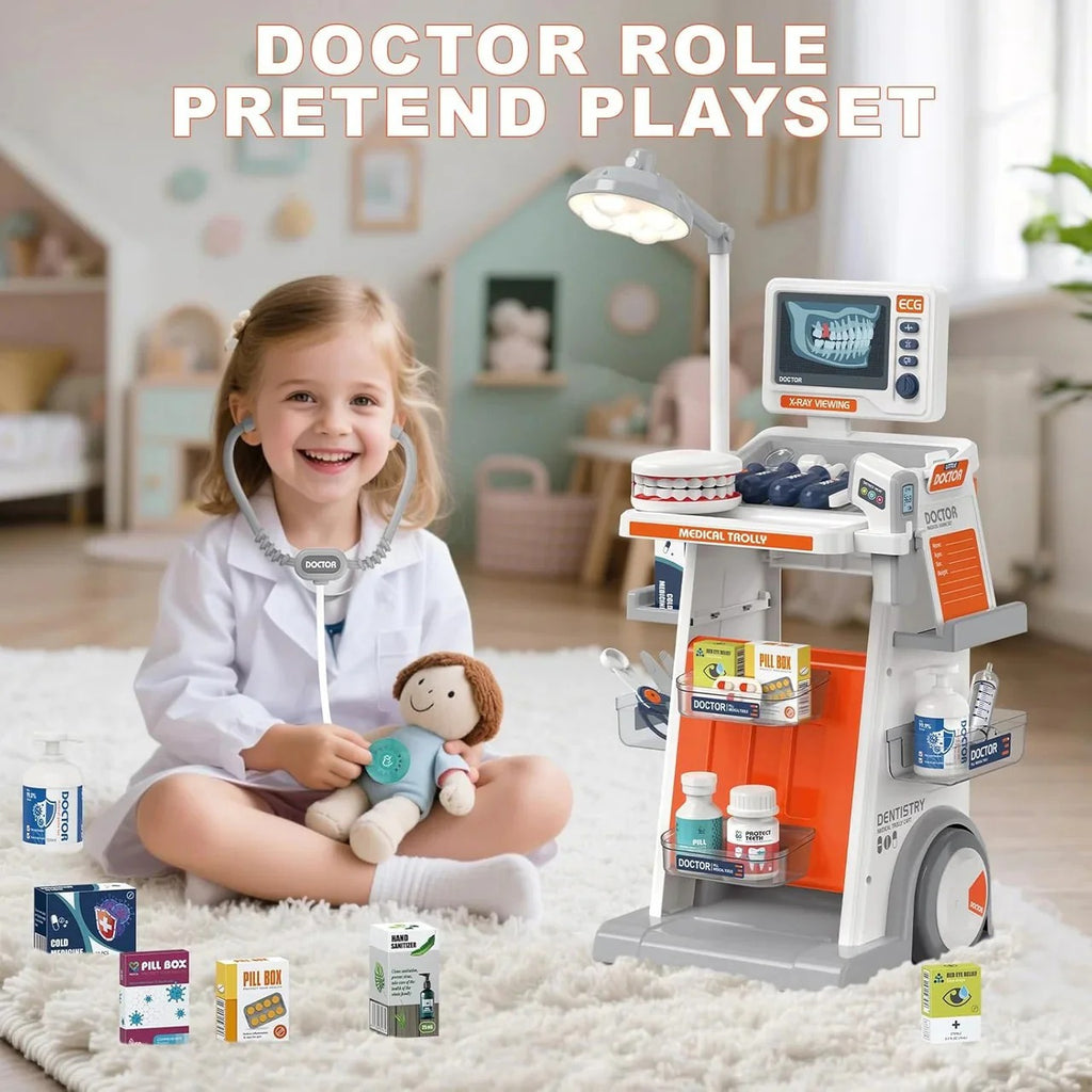 Realistic Medical Trolley Playset