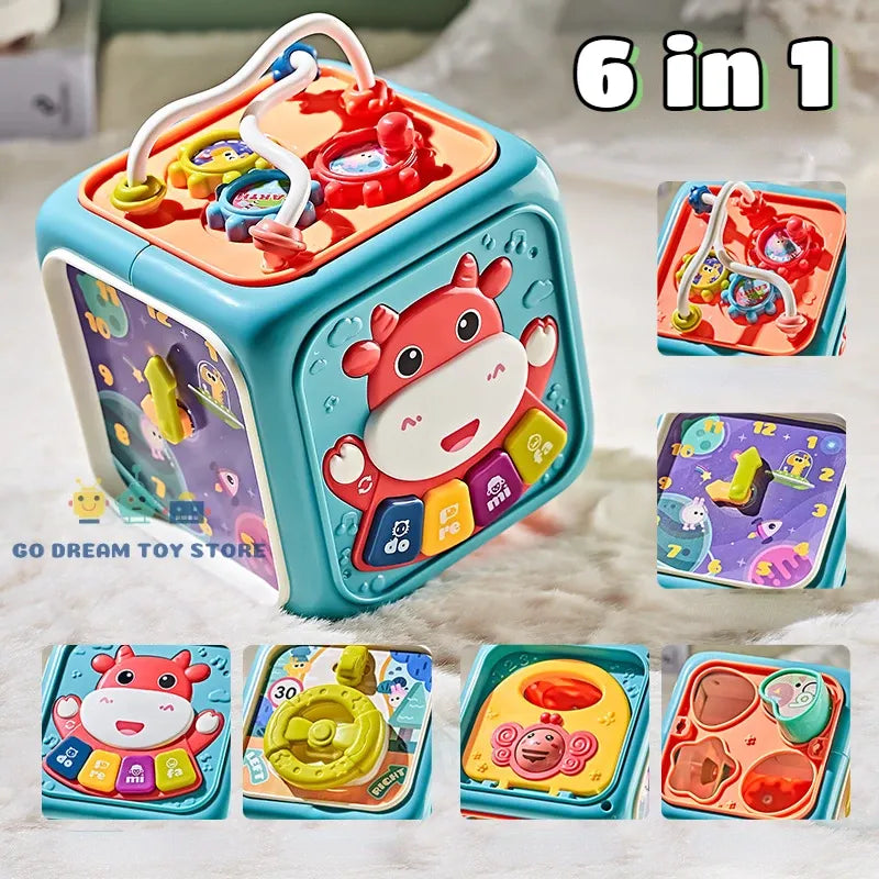 6-in-1 Multifunctional Musical Activity Cube for Kids
