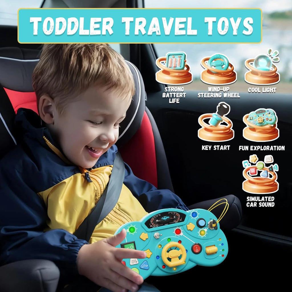 💡 Montessori Busy Board with LED Lights – Sensory Play for Little Thinkers!