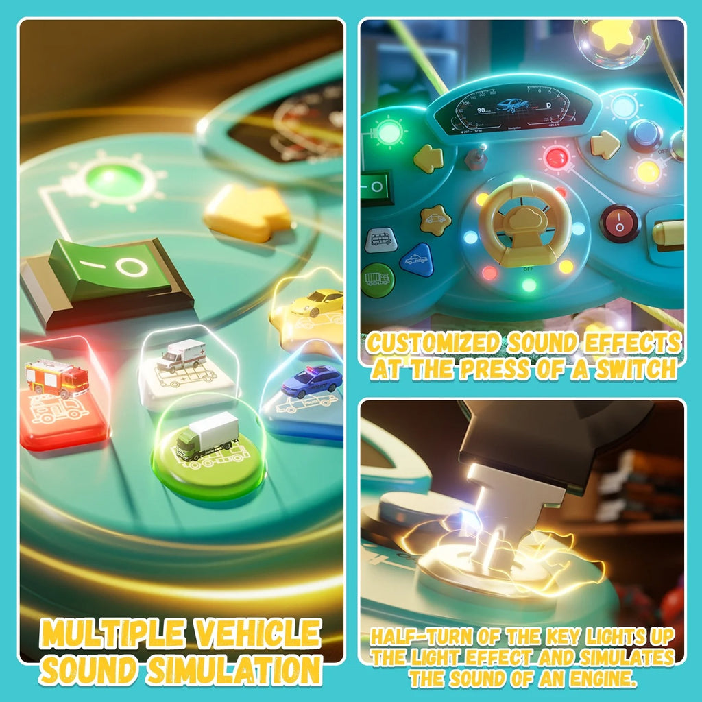 💡 Montessori Busy Board with LED Lights – Sensory Play for Little Thinkers!