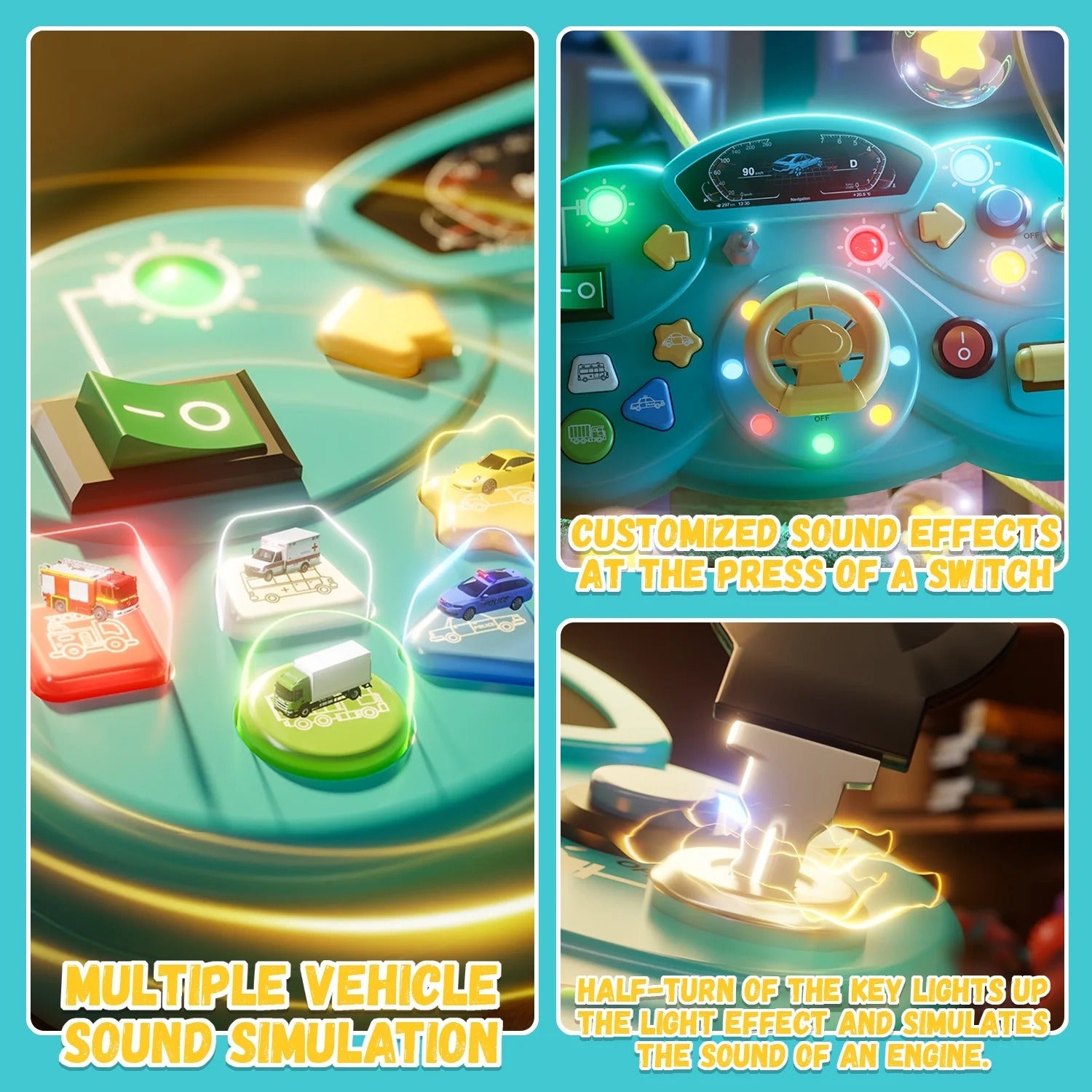 💡 Montessori Busy Board with LED Lights – Sensory Play for Little Thinkers!