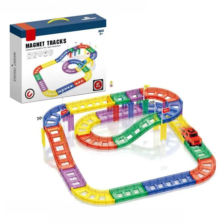 Magnetic Racing Track Set – 47 PCS