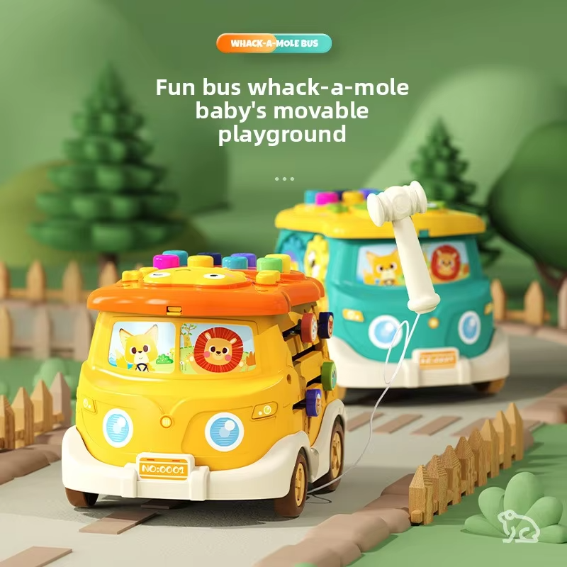 Musical Whack-a-Mole School Bus – Interactive Activity Toy