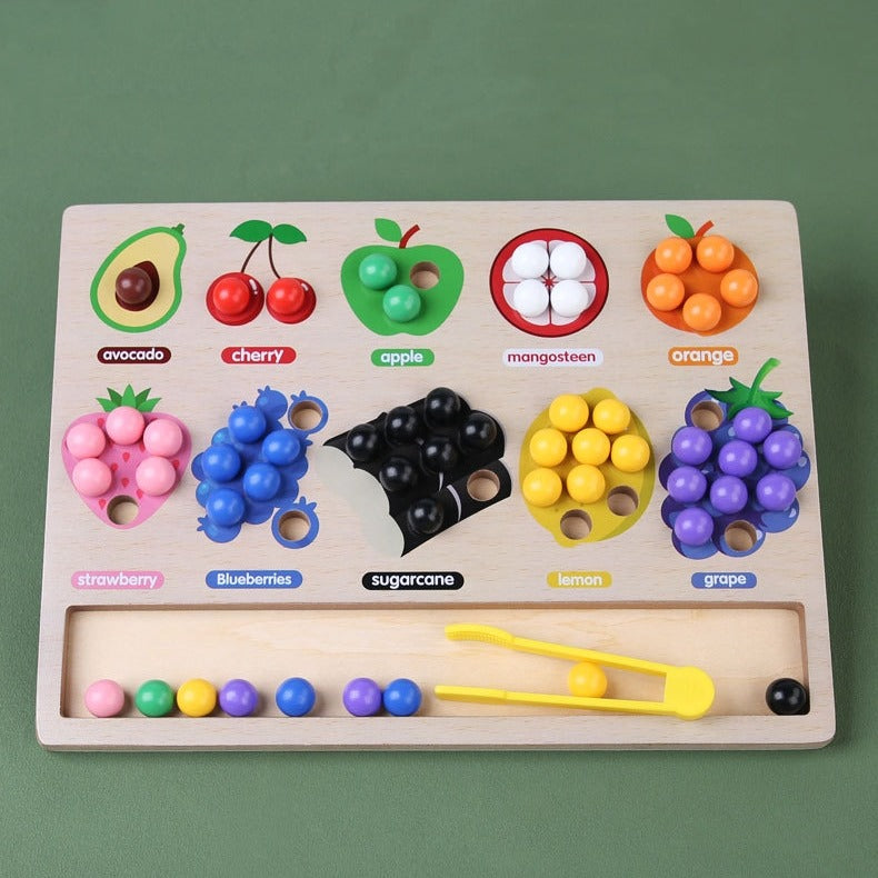 STEM Montessori Wooden Fruit Sorting Puzzle Board