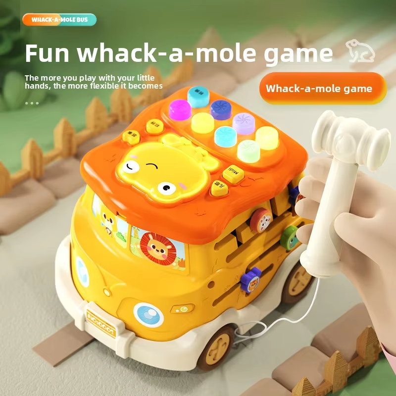 Musical Whack-a-Mole School Bus – Interactive Activity Toy