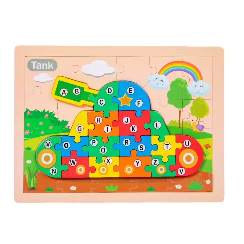 Wooden 3D Number & Sorting Puzzle 1 Piece (Assorted Designs)