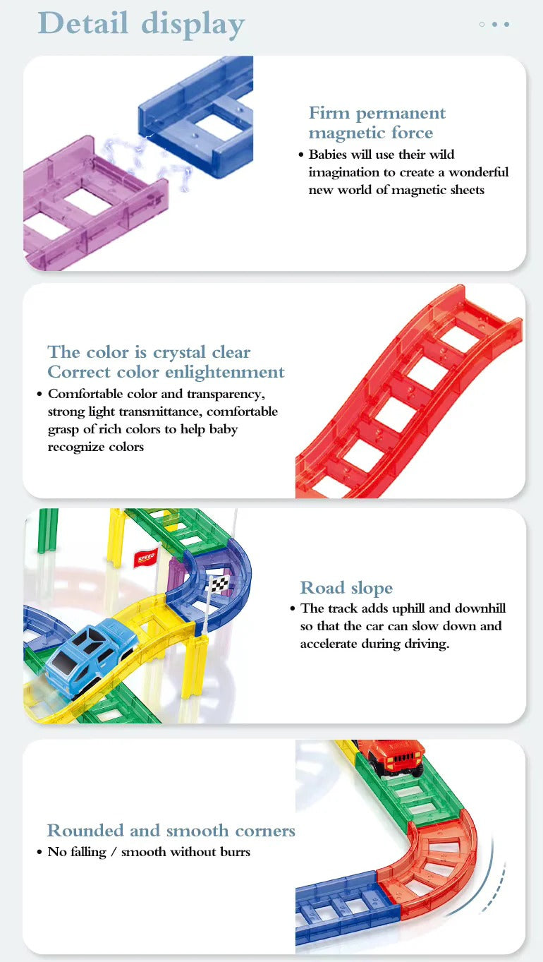 Magnetic Racing Track Set – 47 PCS