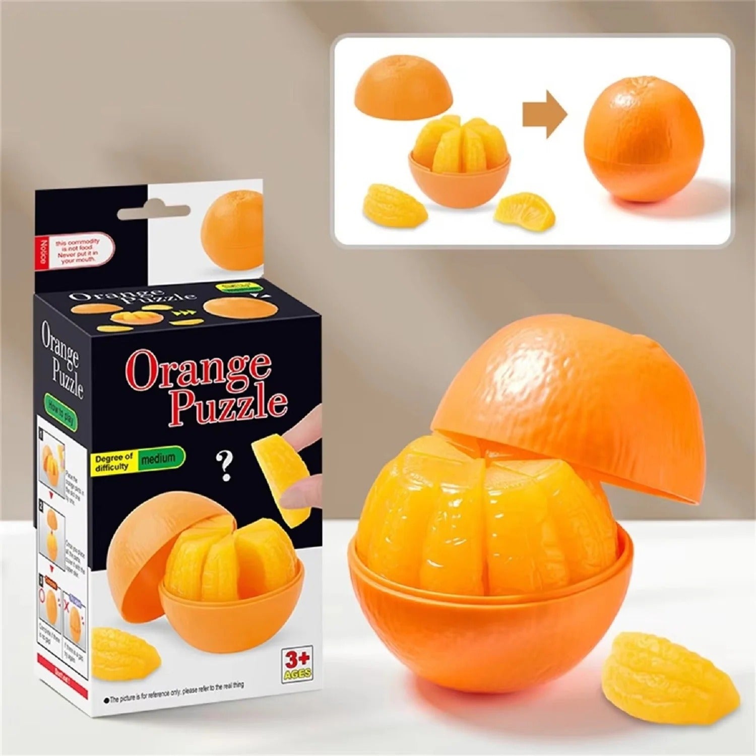 3D High-Quality Orange Shape Puzzle