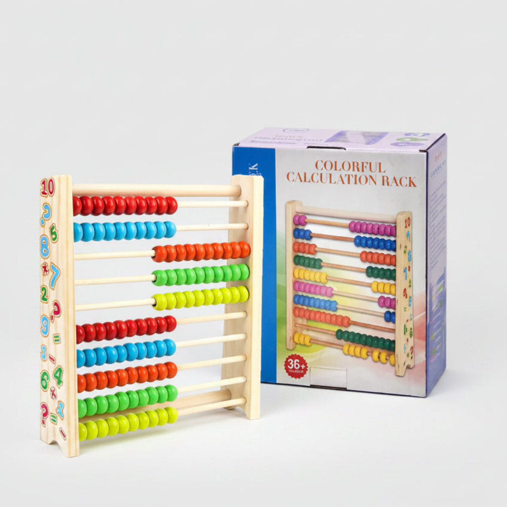 Wooden Number Colorful Abacus Calculation Rack