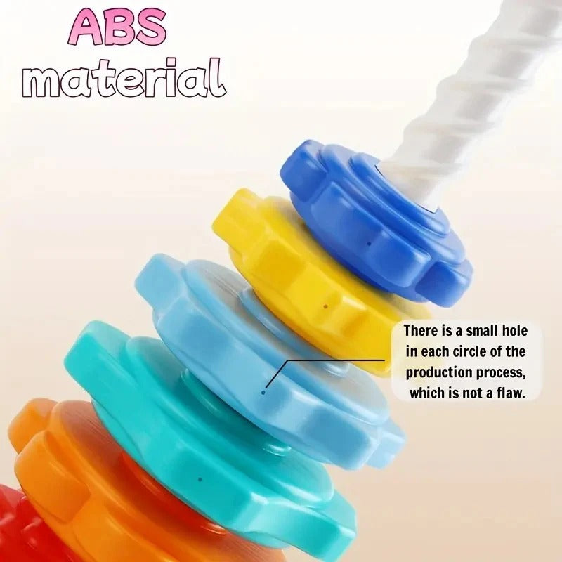 2 in 1 Rainbow Rotating Spin and Stacking Tower