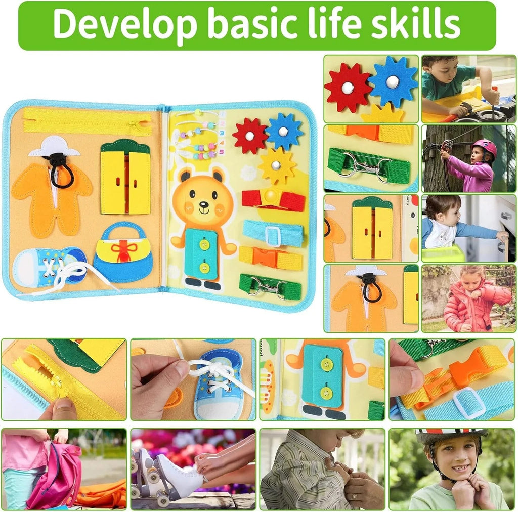 Multiple Sensory Activity Busy Book for Toddlers - 10 Sided