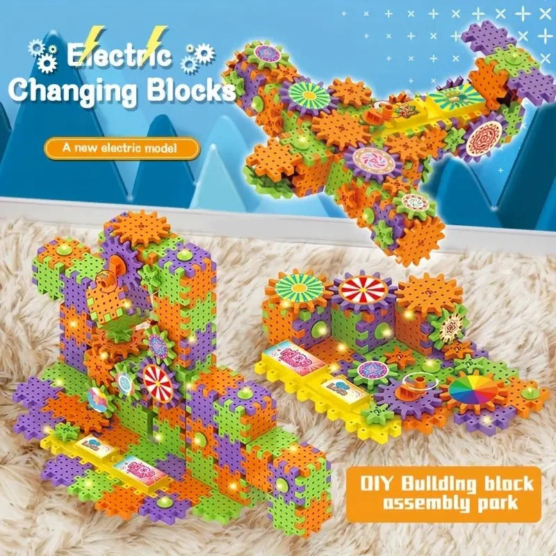 DIY Electric Gear Building Blocks – 80+ Pieces