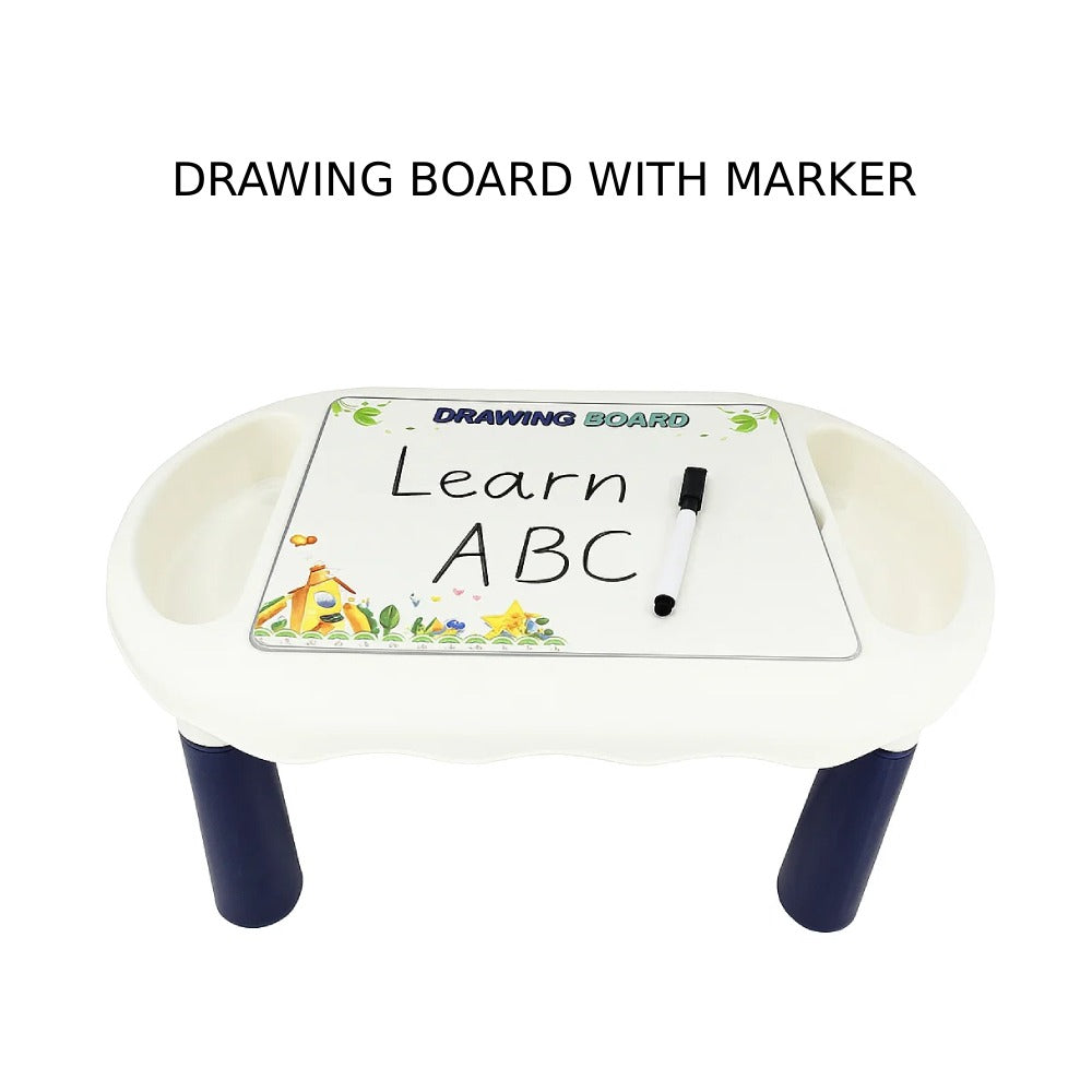 2-in-1 Kids Play Table with Building Blocks – 47 Pieces