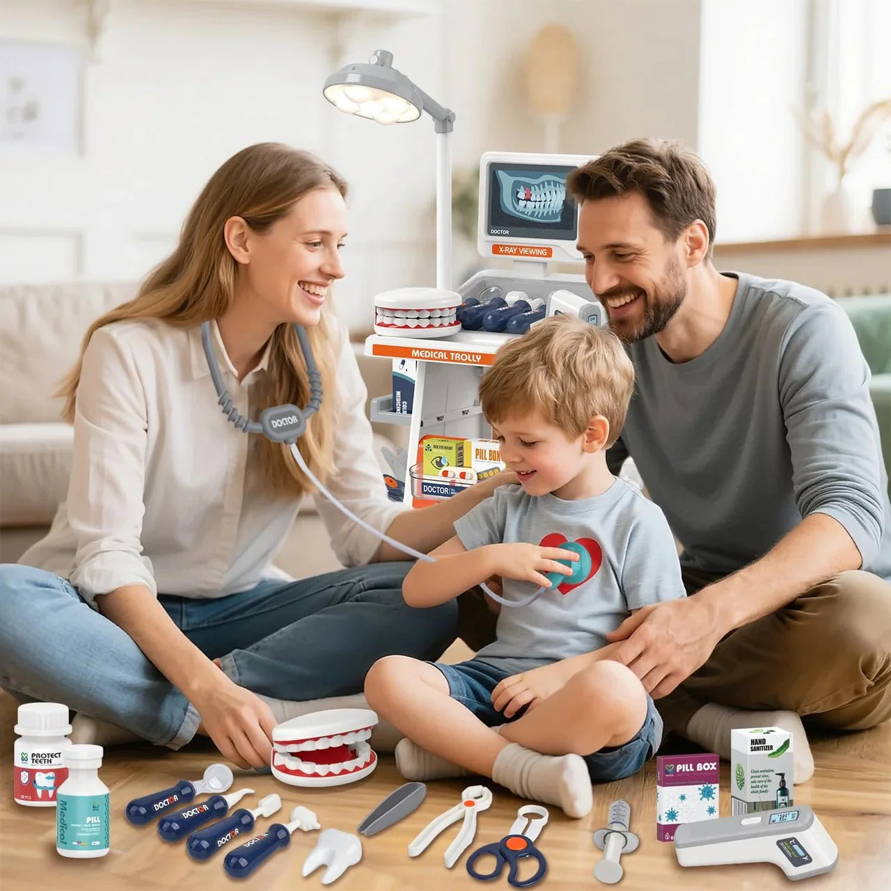 Realistic Medical Trolley Playset